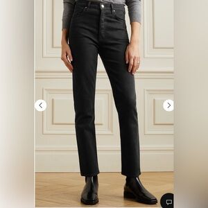 $350 Goldsign Women's Black Morgan High-Rise Straight-Leg Jeans Pants Size 27